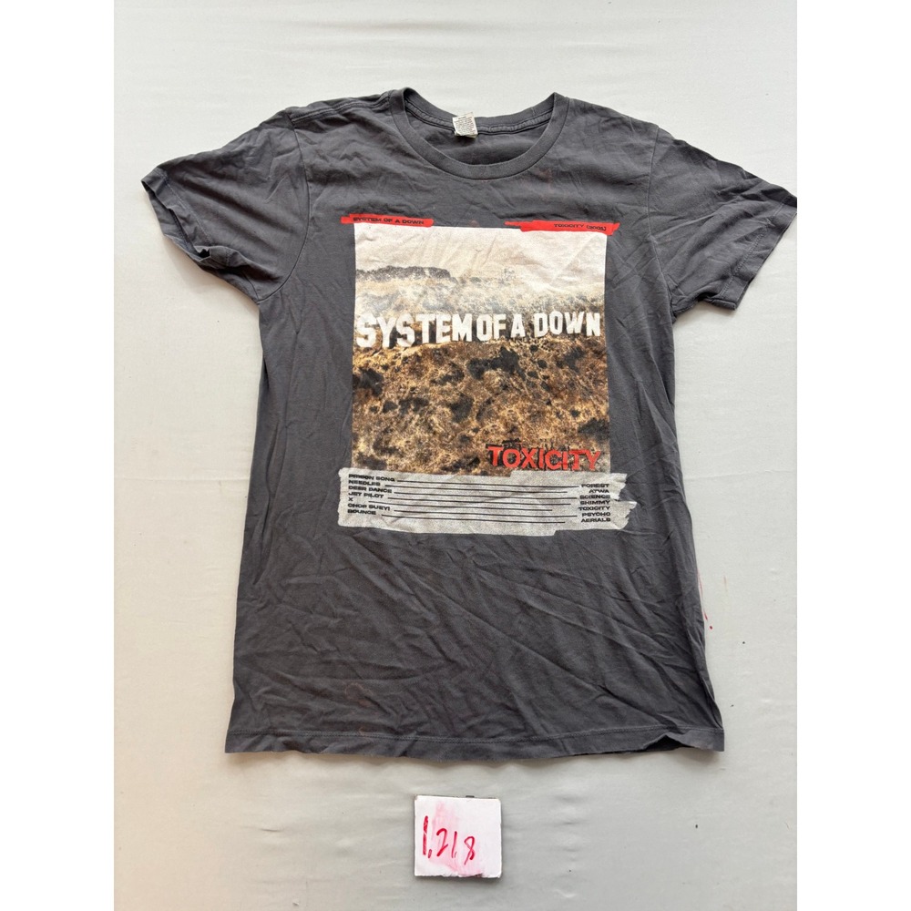 System Of A Down Toxicity 2001 Band T-Shirt Gray Mens Medium Pacific Graphic Tee